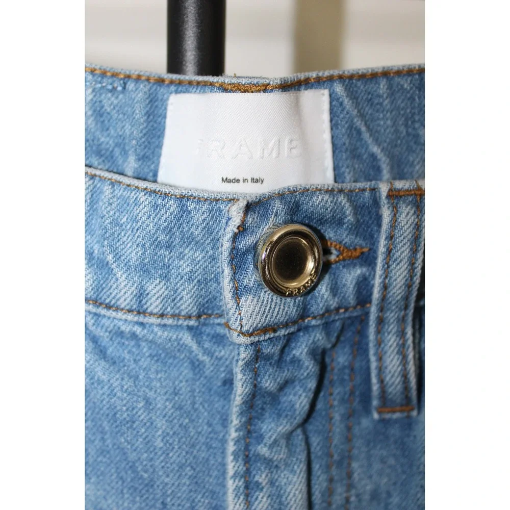 FRAME Le Italien Straight Leg Jeans High Rise Medium Wash Blue Size 25 Italy